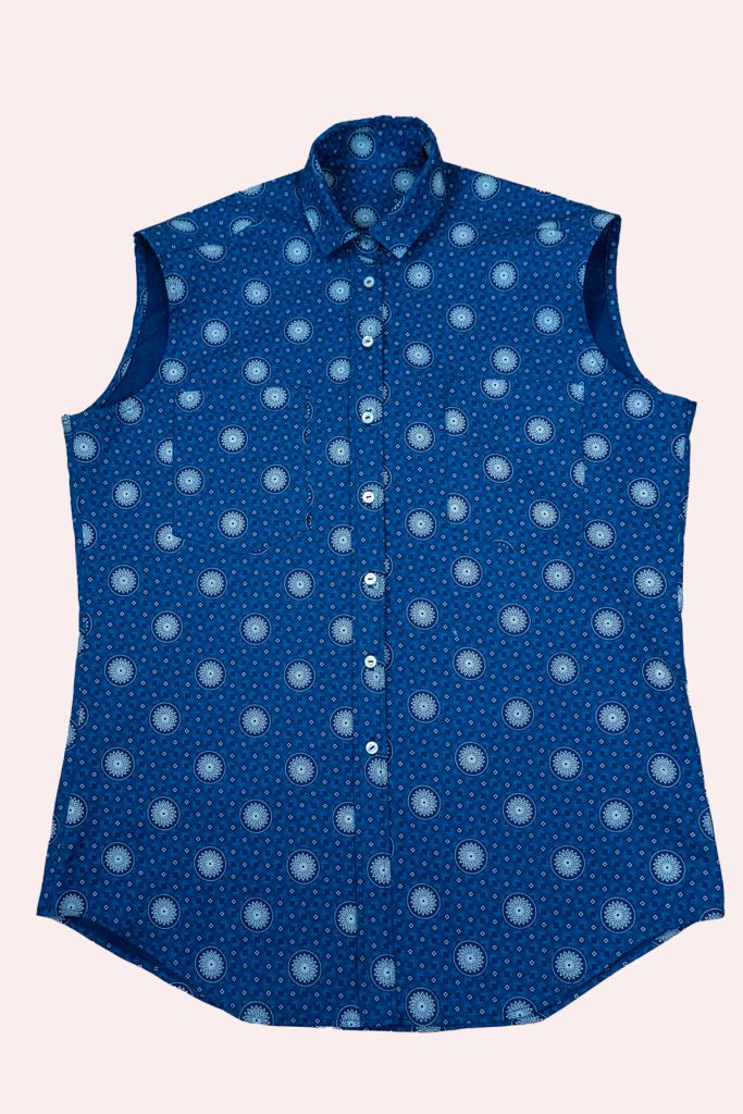 Sleeveless Summer Shirt for women in ethnic print