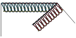 Mock Safety sticth - an image of technical sketch of a 4 thread mock safety stitch